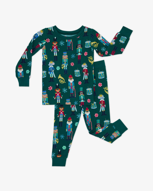 Flat lay of the Nutcracker March Two-Piece Pajama Set