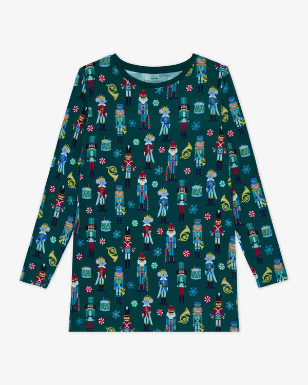 Flat lay of the Nutcracker March Men's Long Sleeve Pajama Top