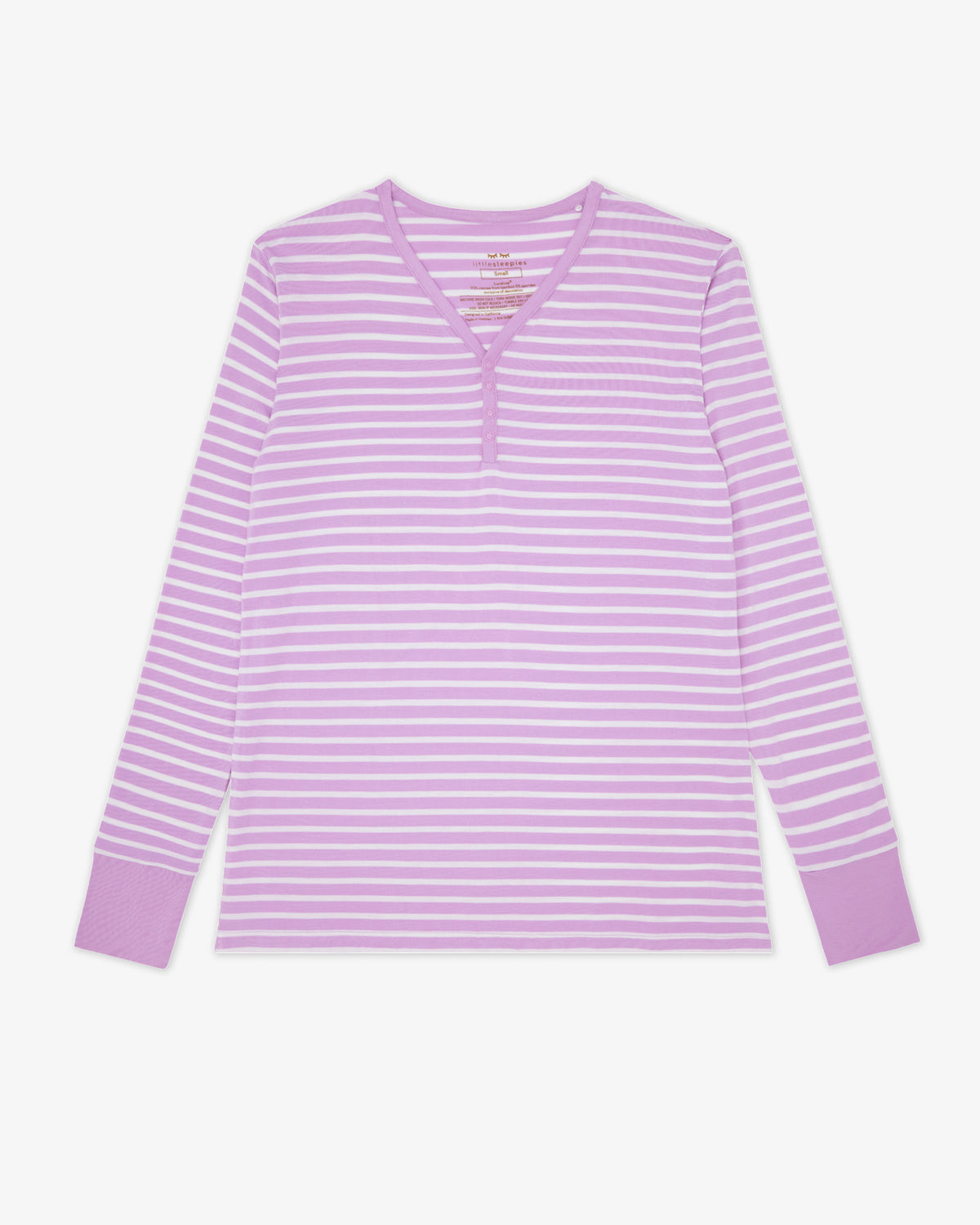 Flat lay of the Sweet Orchid Stripe Women's Long Sleeve Pajama Top
