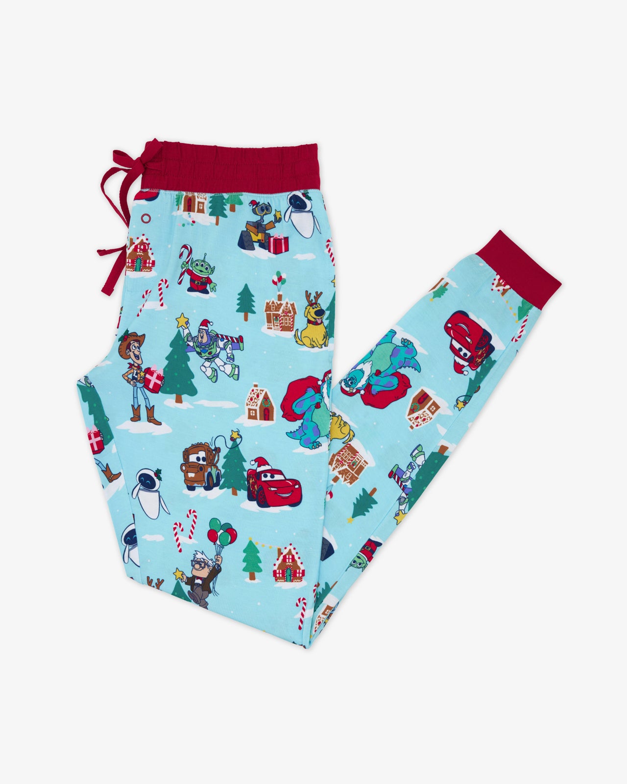 Flat lay of the Disney & Pixar Christmas Village Women's Pajama Pants