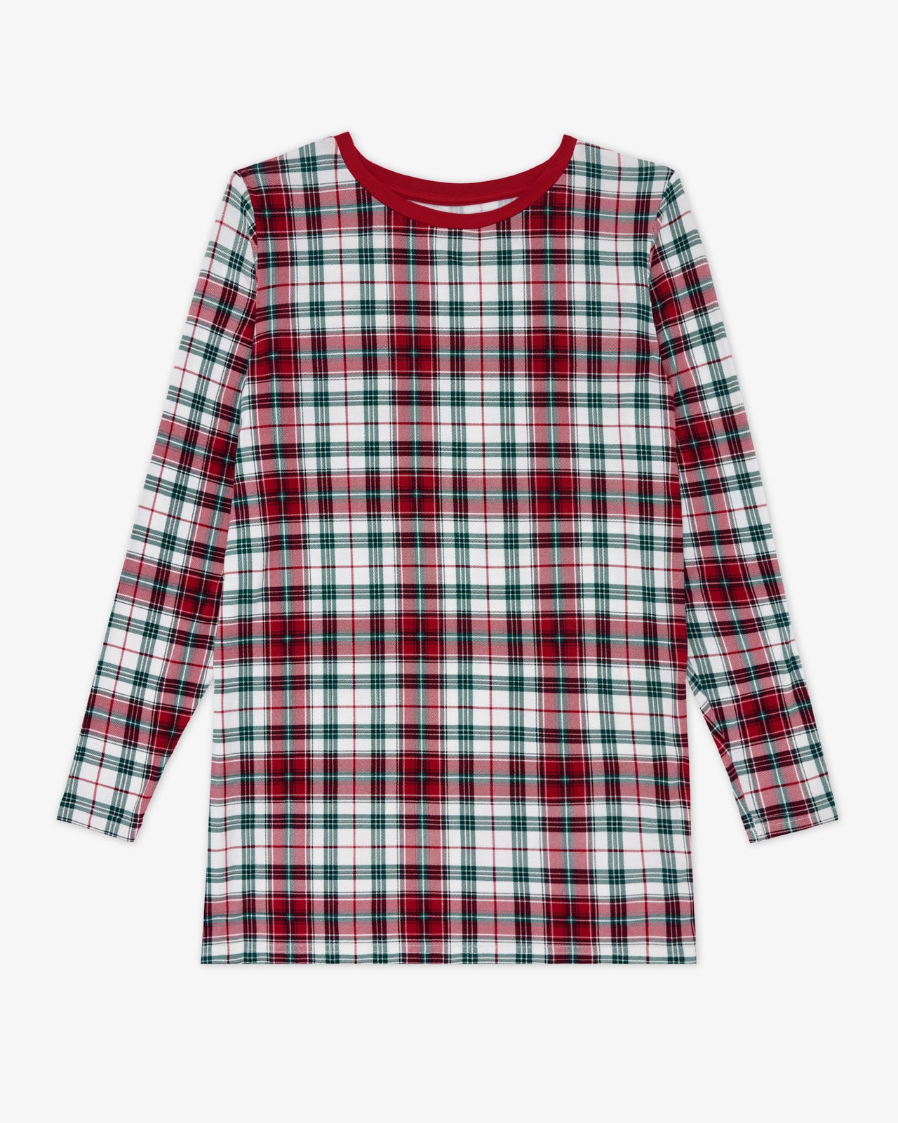 Flat lay of the Holly Plaid Men's Long Sleeve Pajama Top
