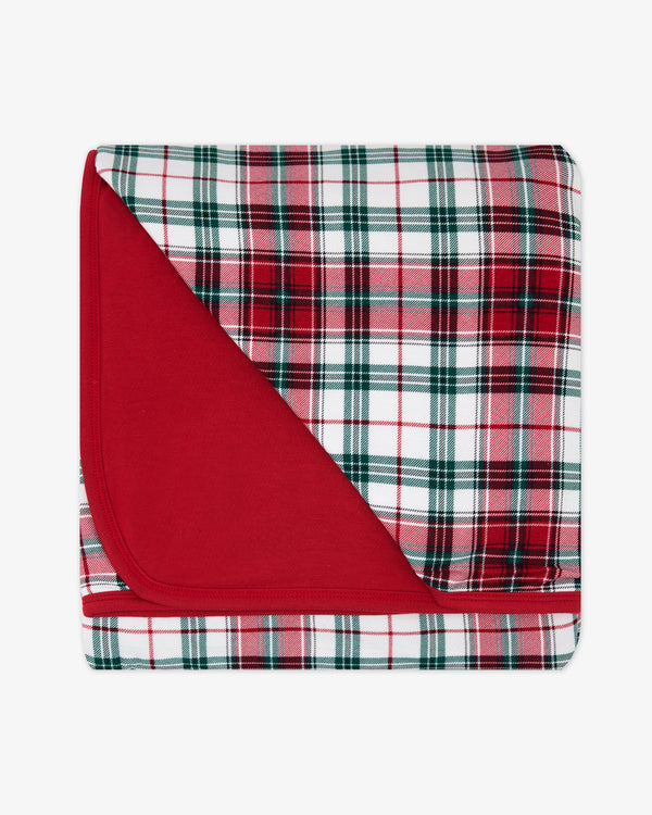Flat lay of the Holly Plaid Large Cloud Blanket®