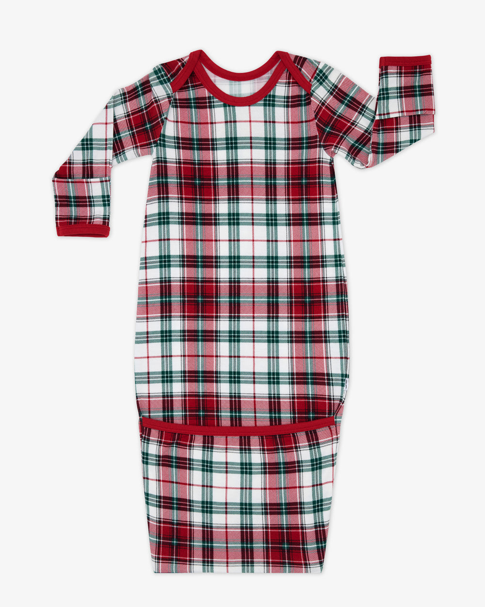 Flat lat of the Holly Plaid Infant Gown
