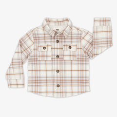 Flat lay image of the Canyon Plaid Shacket