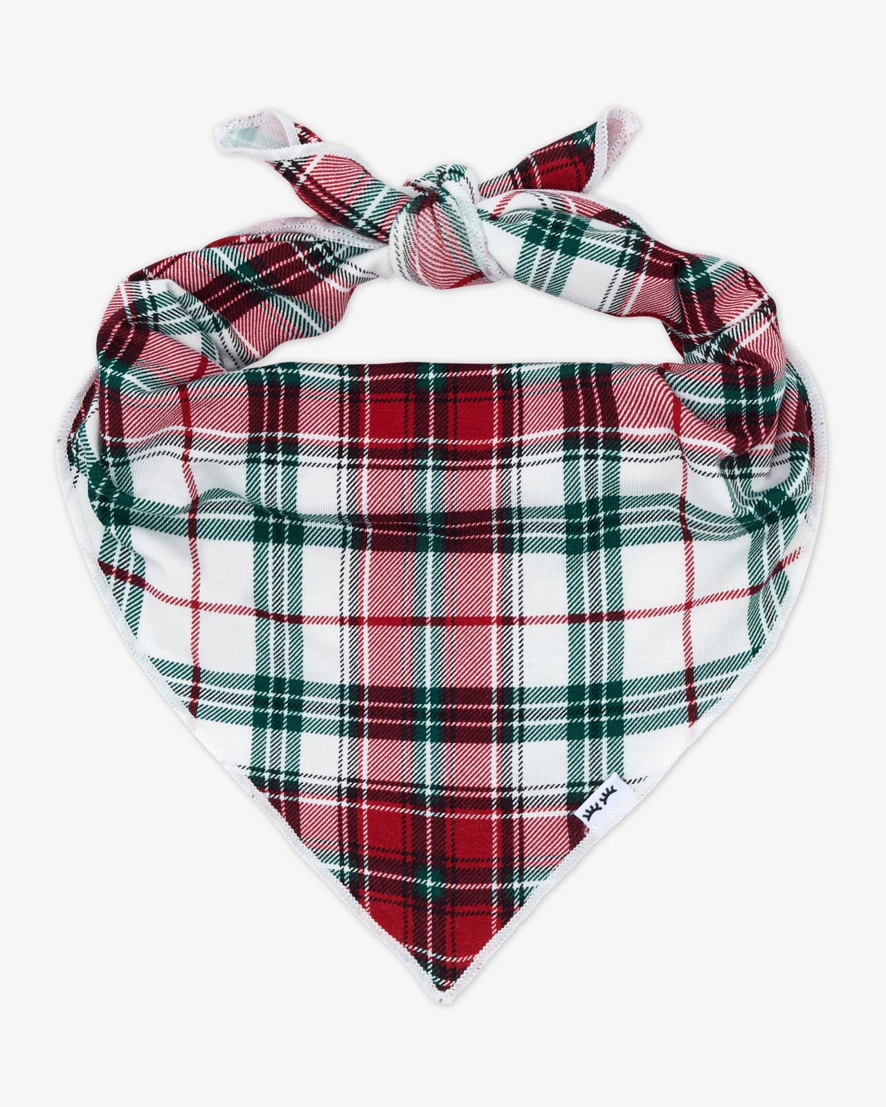 Flat lay of the Holly Plaid Pet Bandana