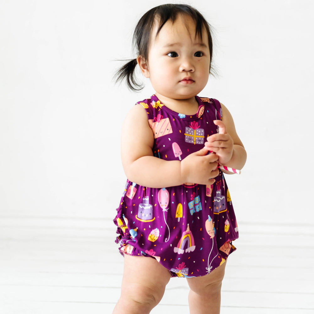 Play Bubble - Purple Birthday Wishes Sleeveless Bubble Romper