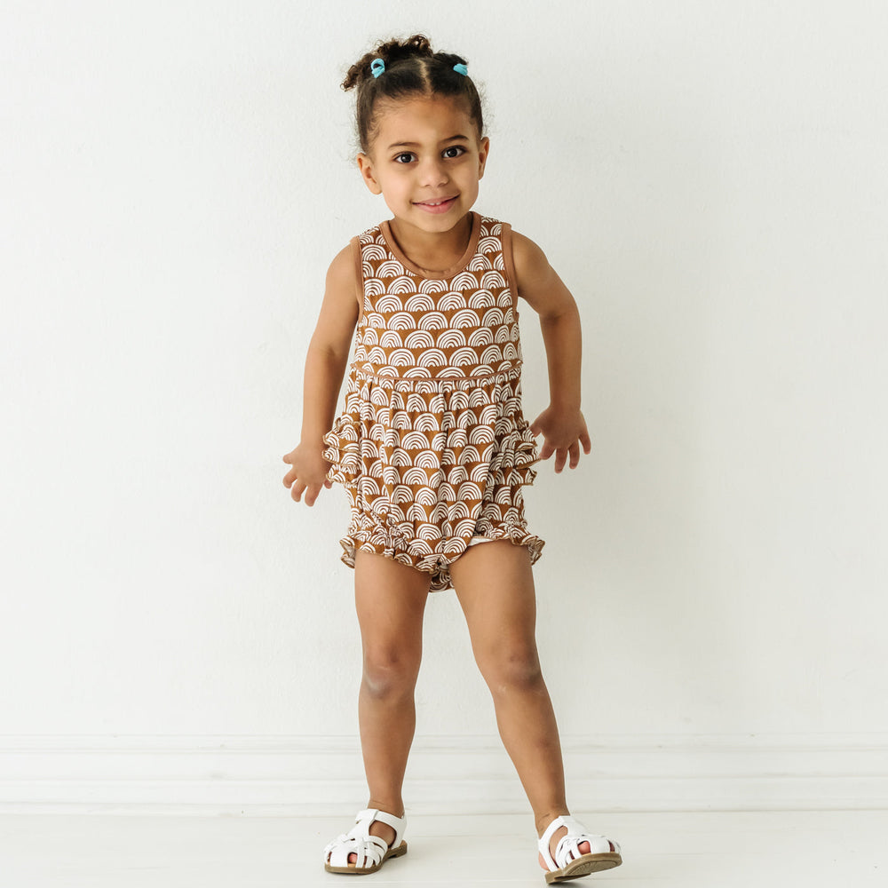 Click to see full screen - Play Bubble - Rust Rainbows Bubble Romper