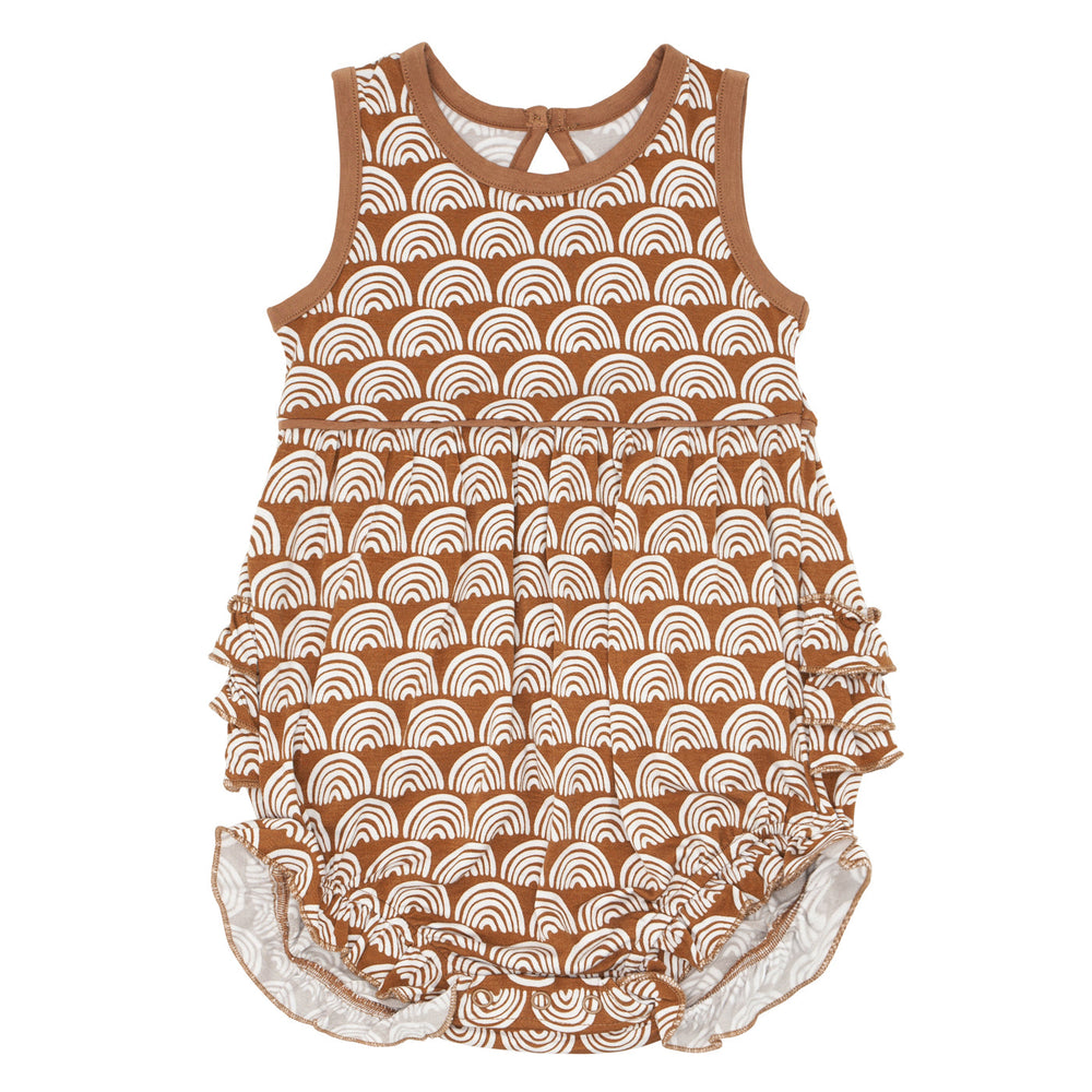 Click to see full screen - Play Bubble - Rust Rainbows Bubble Romper