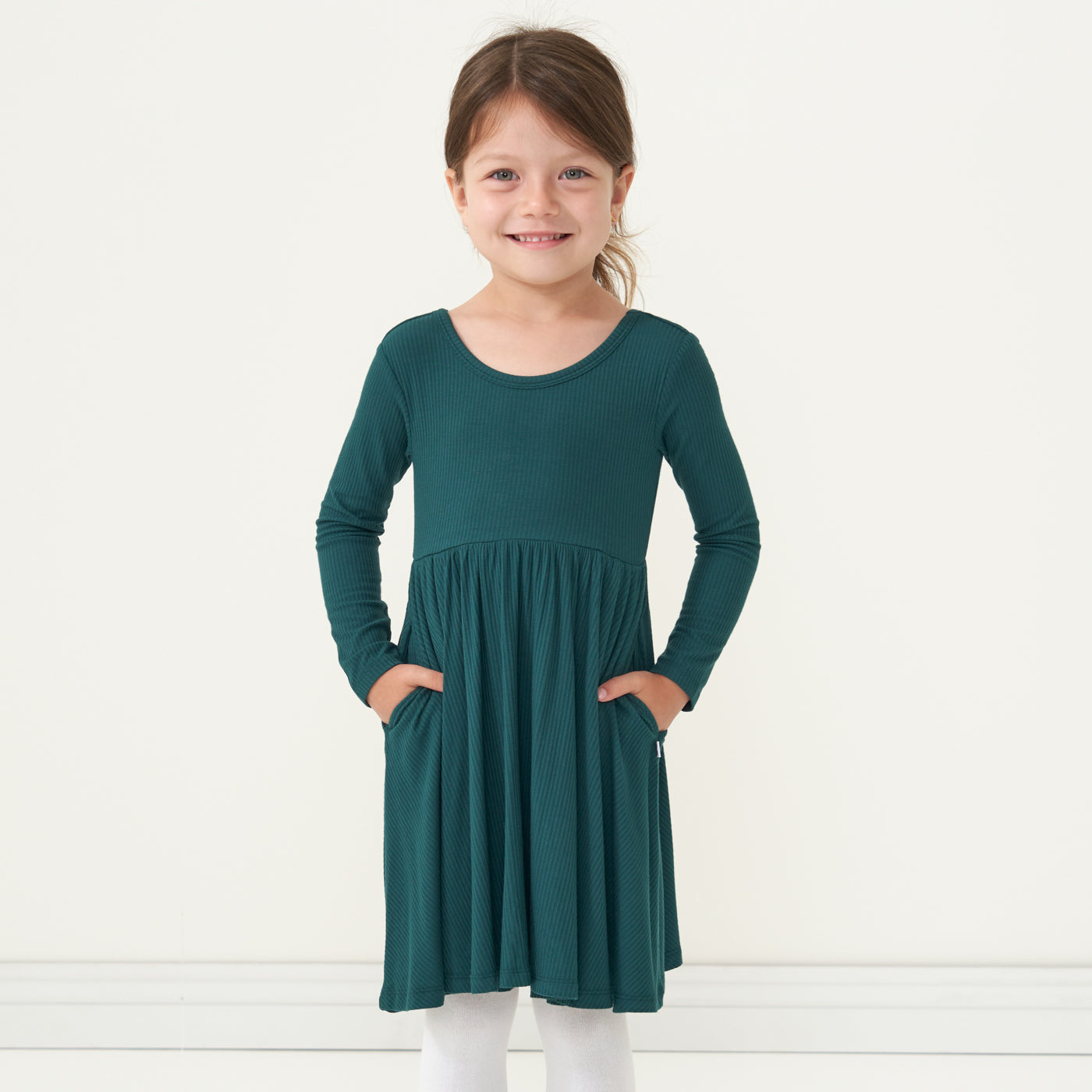 Play Dress Twirl - Emerald Ribbed Twirl Dress