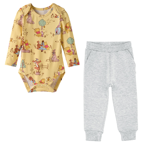 Playtime With Pooh Bodysuit and Light Heather Gray Jogger