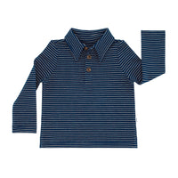 Flat lay image of a Classic Navy Stripes polo shirt