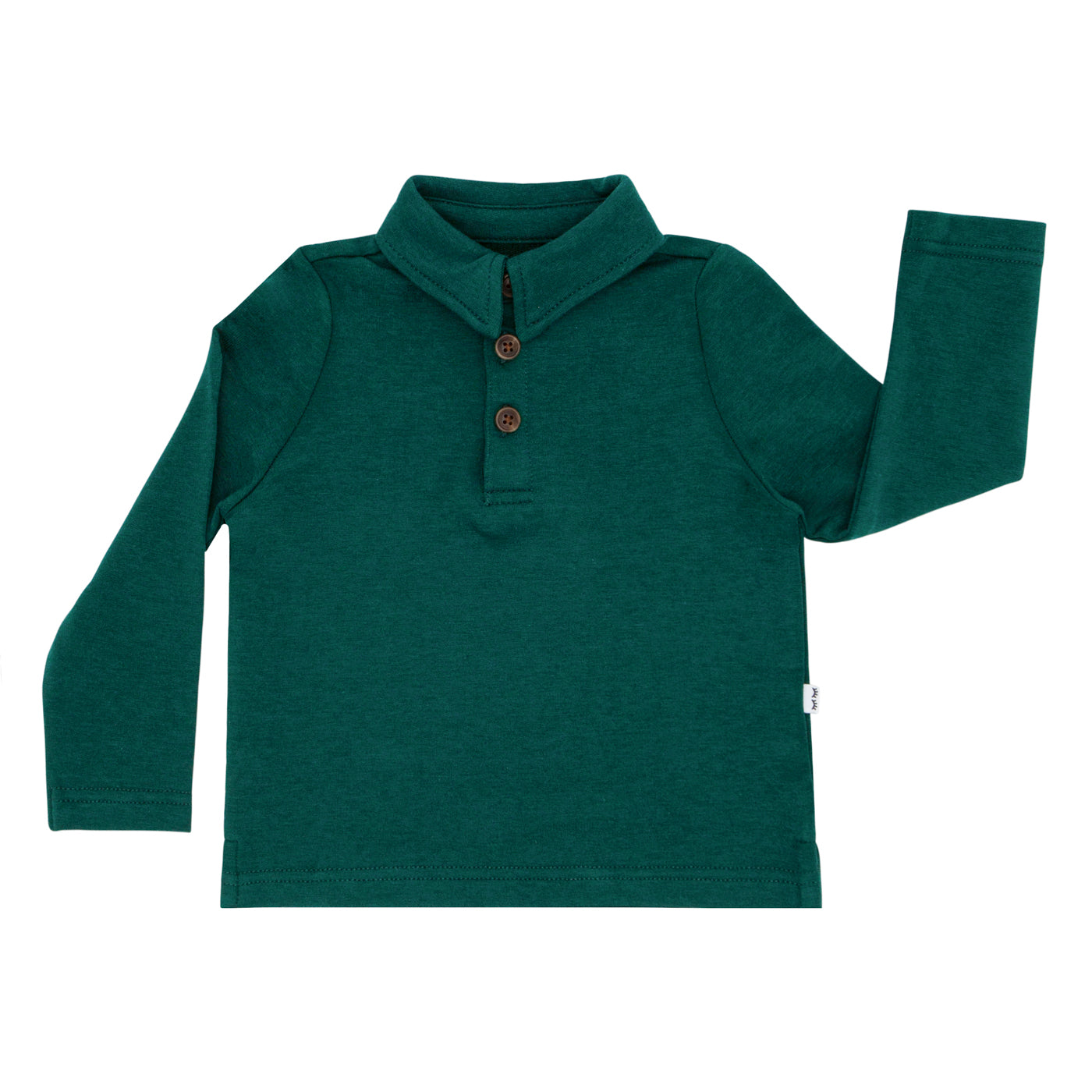 Flat lay image of an Emerald polo shirt