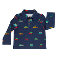 Flat lay image of a Tree Traffic polo shirt