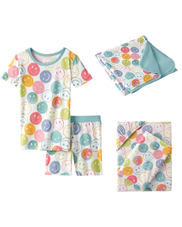 Positive Vibes Two-Piece Short Sleeve & Shorts snuggle set
