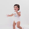 Video of baby and girl wearing the Bluey & Bingo Graphic Flutter Bodysuit