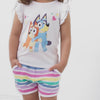 Video of children wearing Rainbow Stripes dolphin shorts and coordinating tops