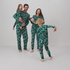 Family of six wearing matching Nutcracker March Pajamas