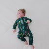 Aerial view of baby wearing the Nutcracker March Bamboo Zippy