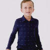 Video of a child wearing a Hanukkah Stars Plaid Polo Shirt and Black Denim Joggers