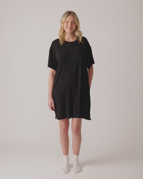 Women wearing the Black and Dove Gray Women's Lounge Dresses