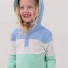 Video of children wearing an Ocean Waves pullover hoodie and coordinating Play bottoms