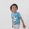 Video of children wearing a Bluey graphic tee and coordinating bottoms