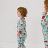 Video of children wearing Peppermint Mocha Two-Piece Pajama Sets