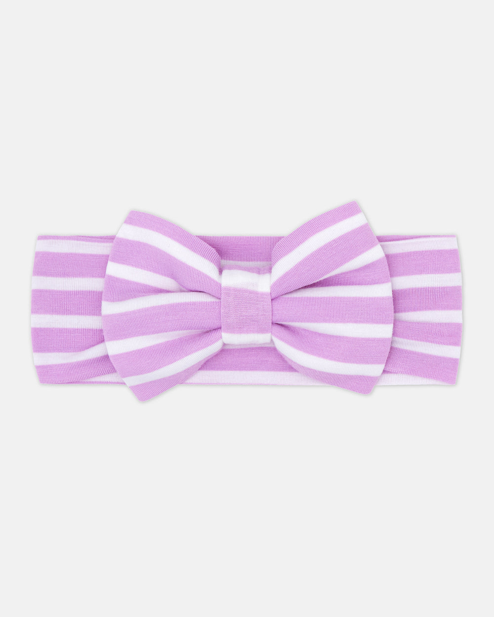 Flat lay of the Sweet Orchid Stripe Luxe Bow Headband