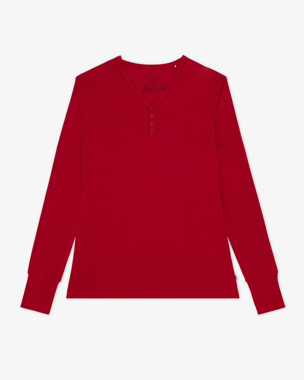 Flat lay of the Holiday Red Women's Long Sleeve Pajama Top