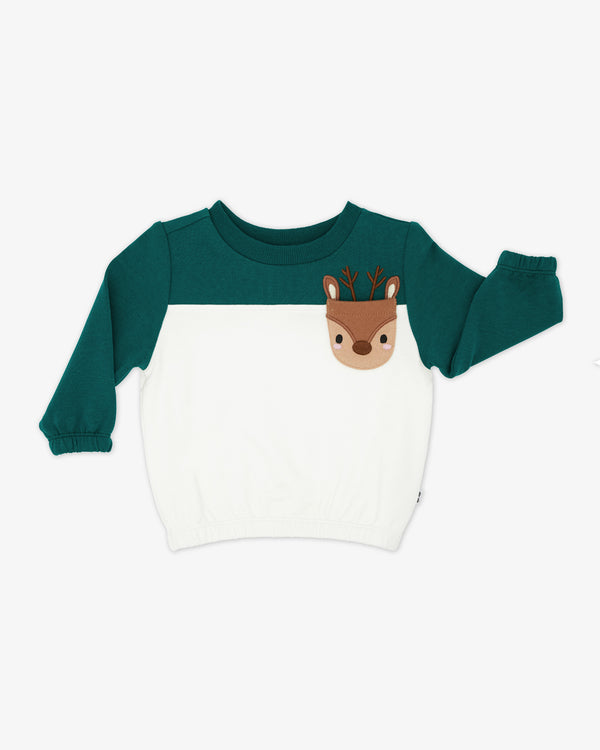 Flat lay of the Reindeer Cinched Pocket Sweatshirt