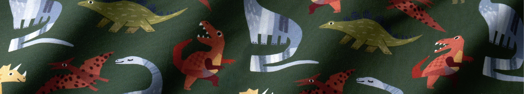 Green roar and explore fabric swatch