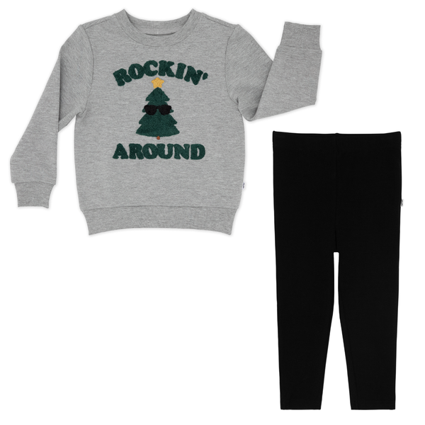 Rockin' Around Crewneck Sweatshirt and Black Legging
