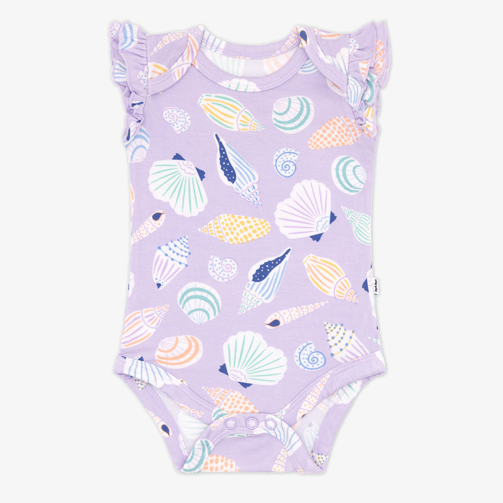 Flat lay of the Sandy Treasures Flutter Bodysuit