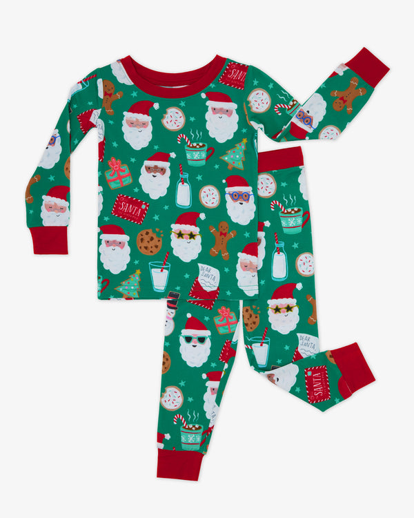 Flat lay of the Cookies for Santa Two-Piece Pajama Set