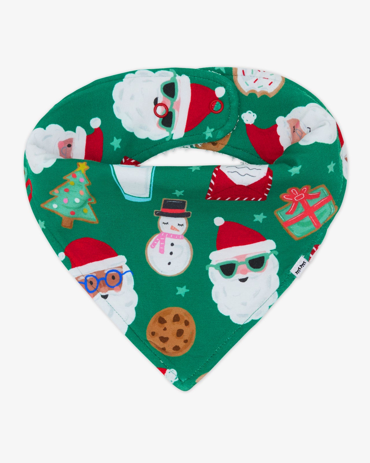 Flat lay of the Cookies for Santa Bandana Bib