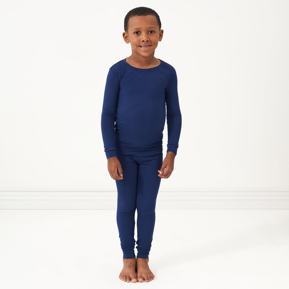 Child wearing Sapphire two piece pajama set