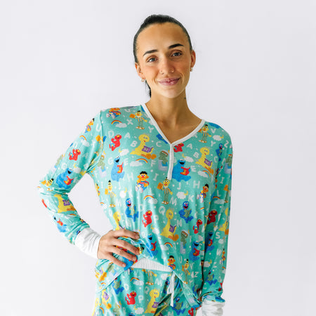 Cookie Monster V Neck scrub top for women