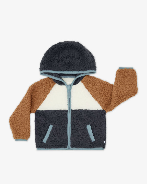 Flat lay of the Shadow Gray Sherpa Jacket