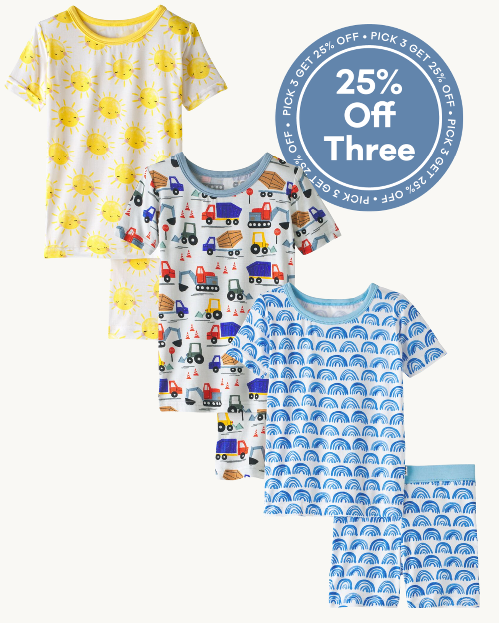 Two-Piece Short Sleeve & Shorts Pajama Set Bundle