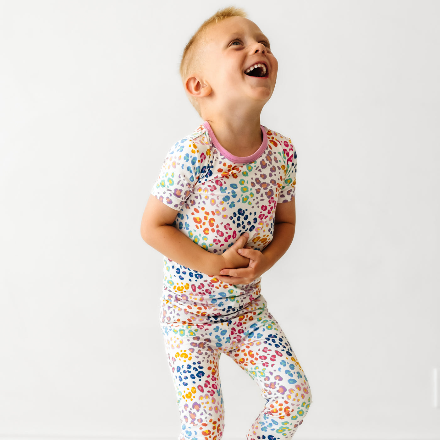 Rainbow Leopard Two-Piece Bamboo Viscose Short Sleeve Pajama Set - Little  Sleepies