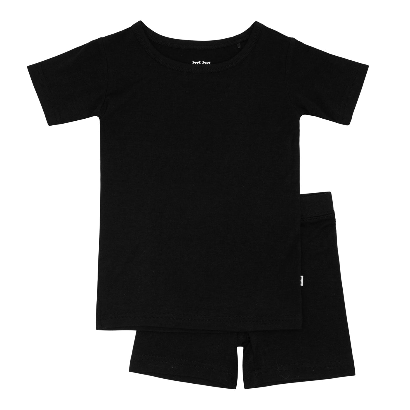 SS/S PJ Set - Black Two-Piece Short Sleeve & Shorts Bamboo Viscose Pajama Set