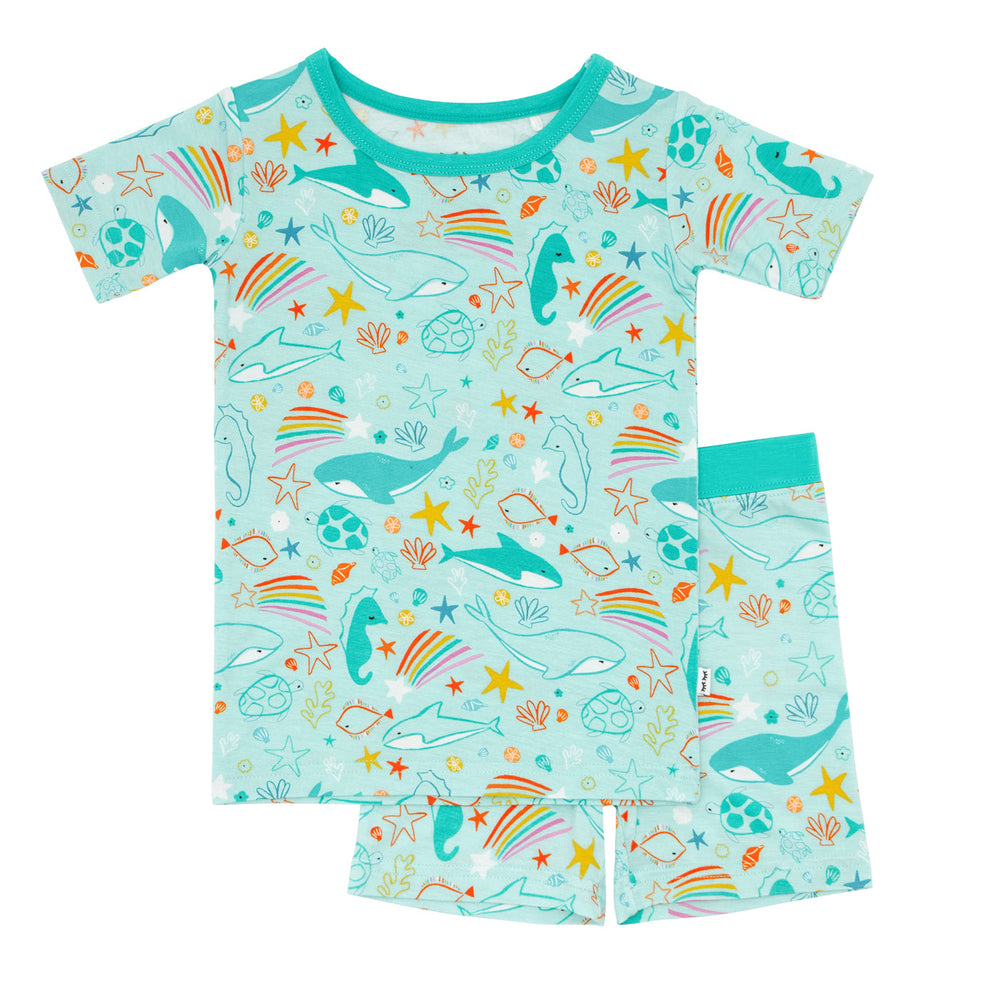SS/S PJ Set - Ocean Pals Two-Piece Short Sleeve & Shorts Bamboo Viscose Pajama Set