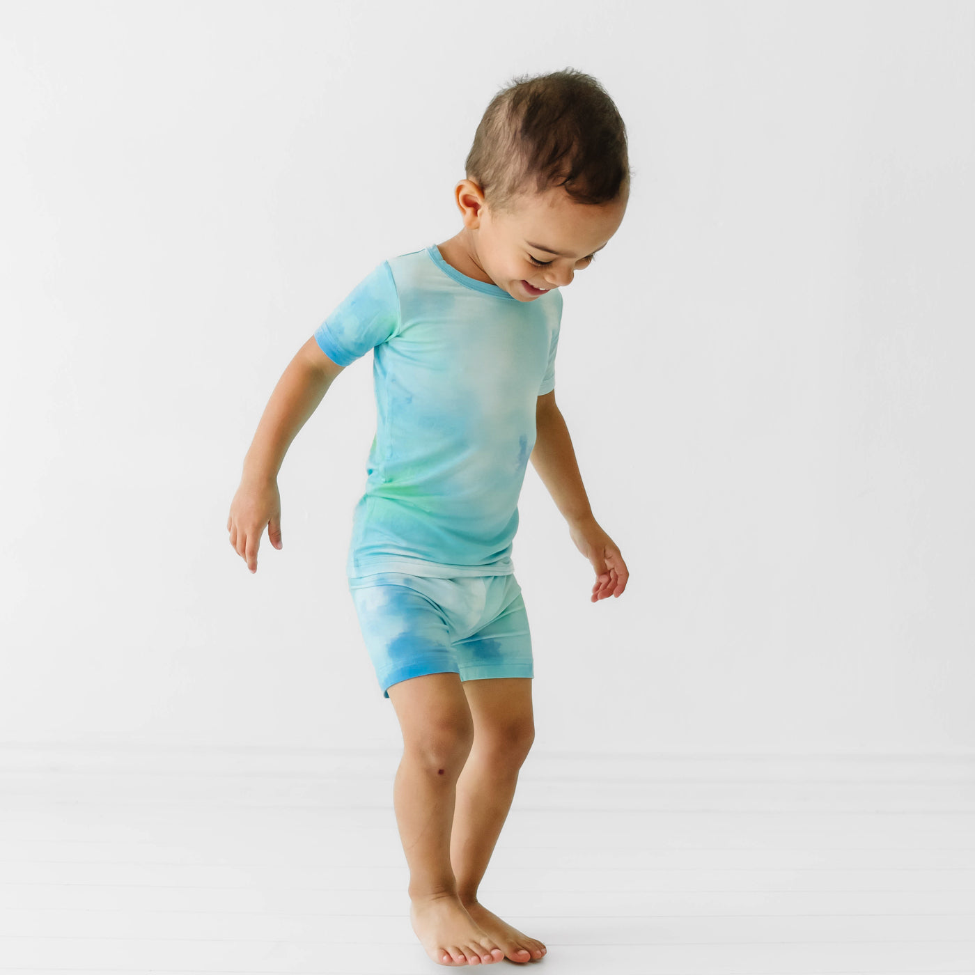 SS/S PJ Set - Tidepool Watercolor Two-Piece Short Sleeve & Shorts Pajama Set