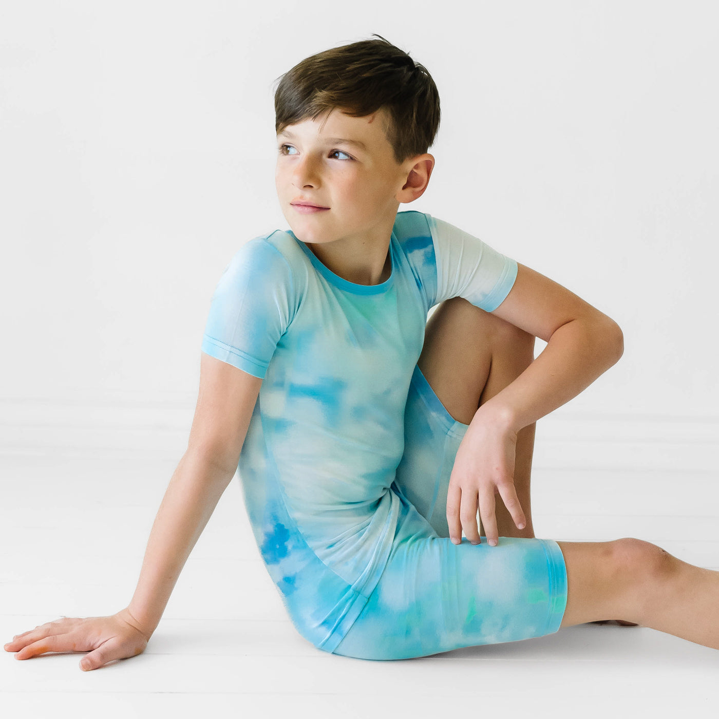 SS/S PJ Set - Tidepool Watercolor Two-Piece Short Sleeve & Shorts Pajama Set