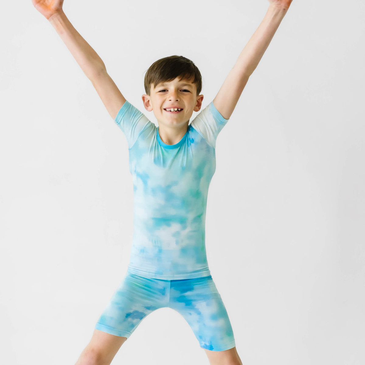 SS/S PJ Set - Tidepool Watercolor Two-Piece Short Sleeve & Shorts Pajama Set