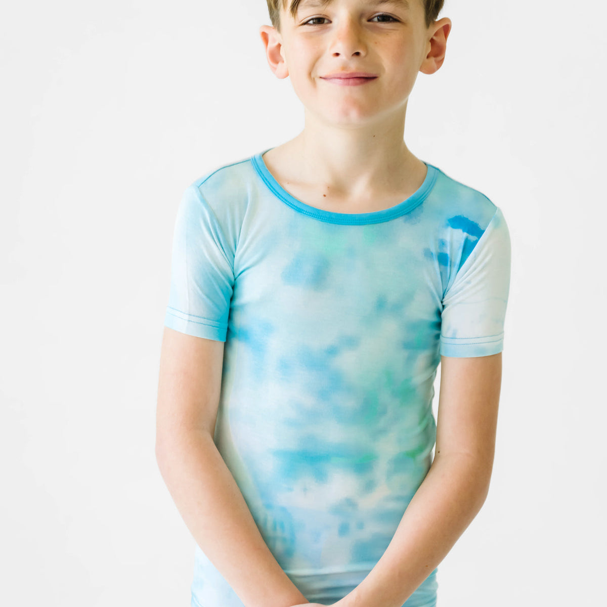 SS/S PJ Set - Tidepool Watercolor Two-Piece Short Sleeve & Shorts Pajama Set