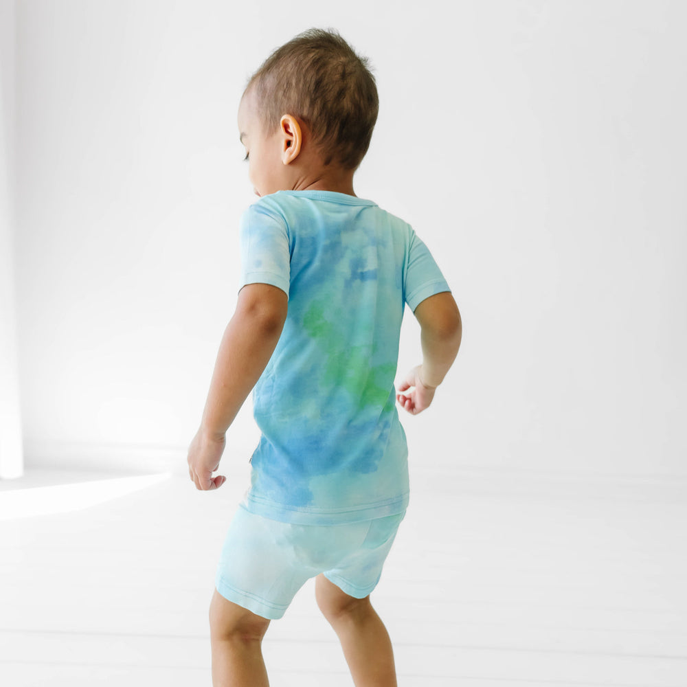 Click to see full screen - SS/S PJ Set - Tidepool Watercolor Two-Piece Short Sleeve & Shorts Pajama Set