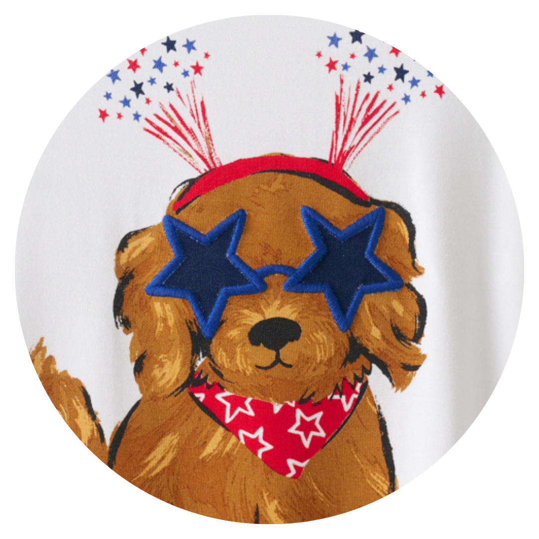 Star spangled pup graphic swatch