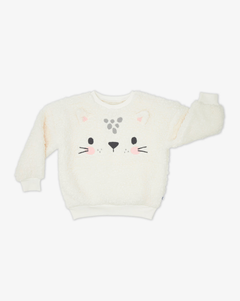 Flat lay of the Leopard Drop Shoulder Crewneck