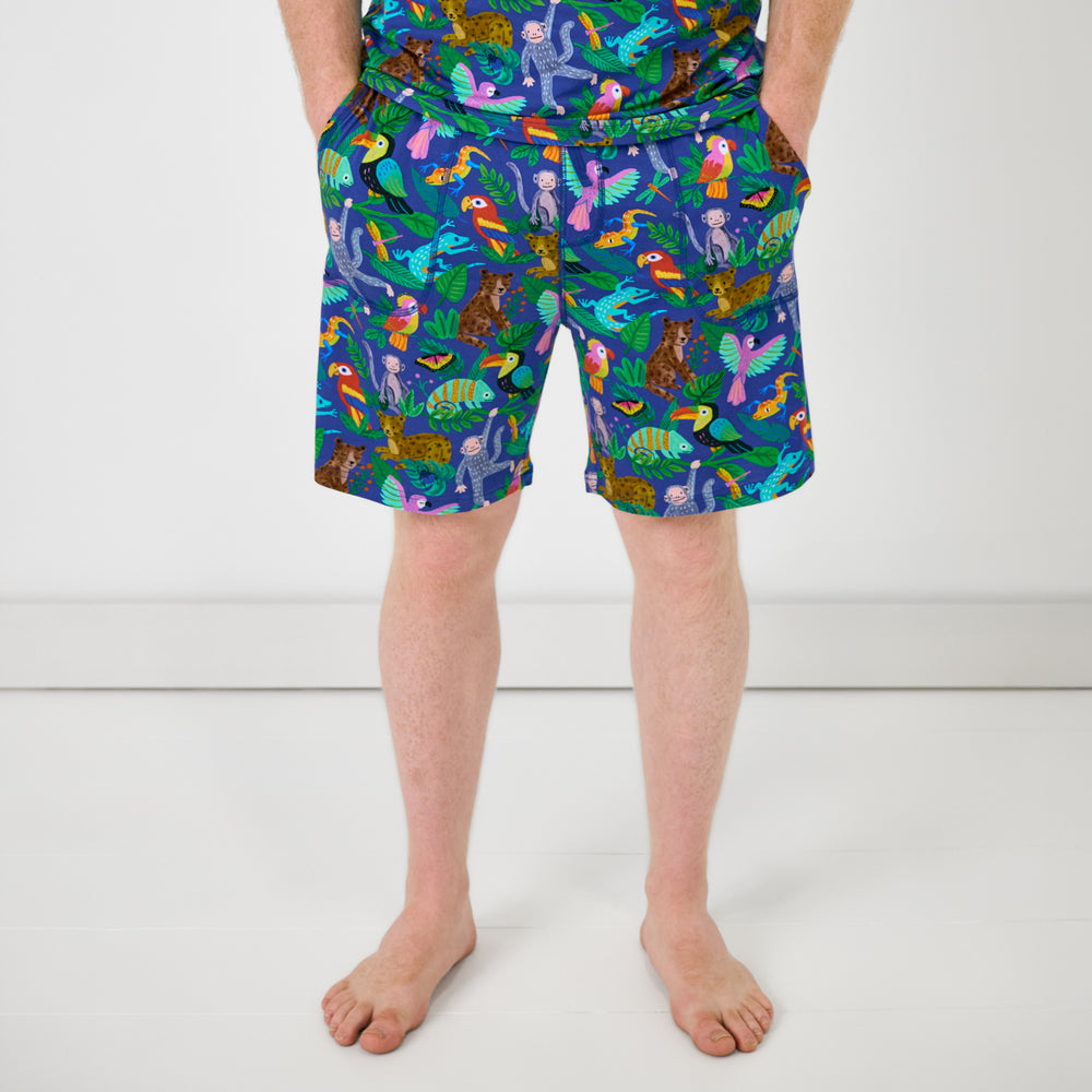 Close up of the Treetop Tails Men's Pajama Shorts